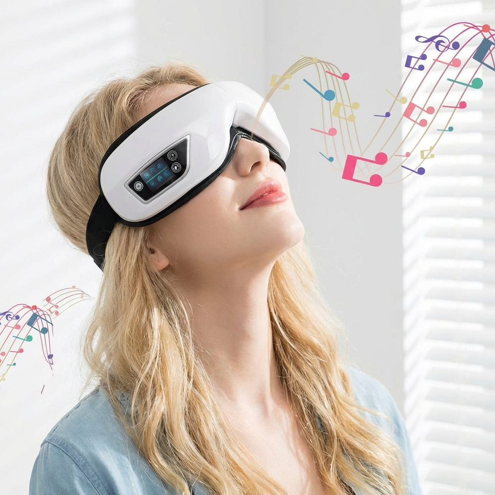 4D Smart Eye Massager - Bluetooth Music, Air Compression & Heat Therapy for Eye Relief
