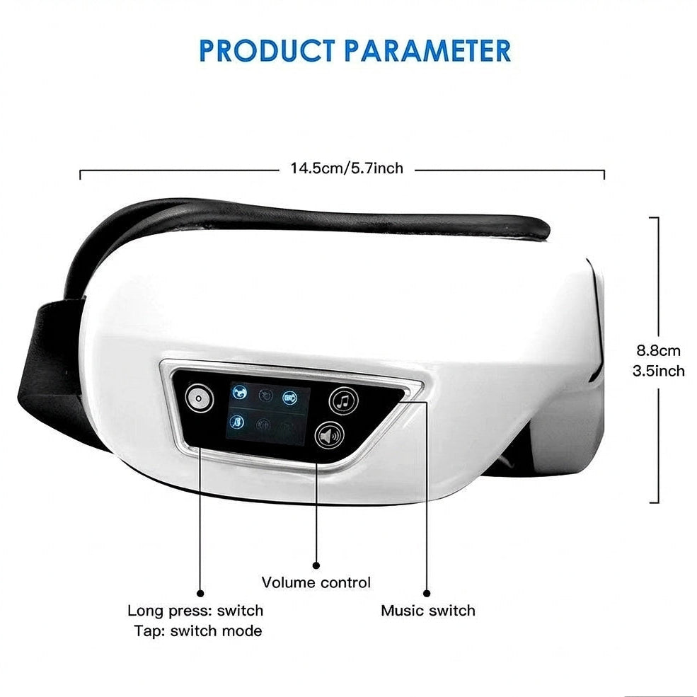 4D Smart Eye Massager - Bluetooth Music, Air Compression & Heat Therapy for Eye Relief