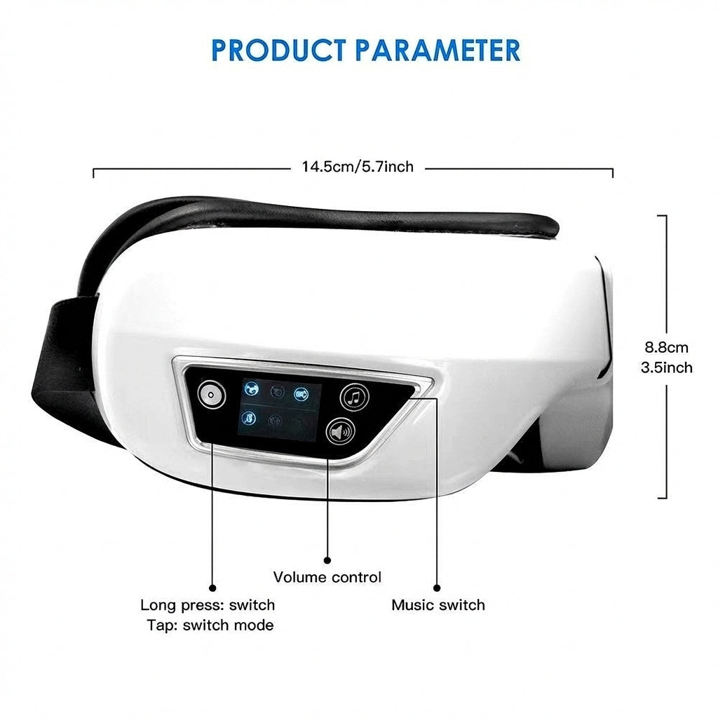 4D Smart Eye Massager with Heat & Air Compression (Bluetooth)